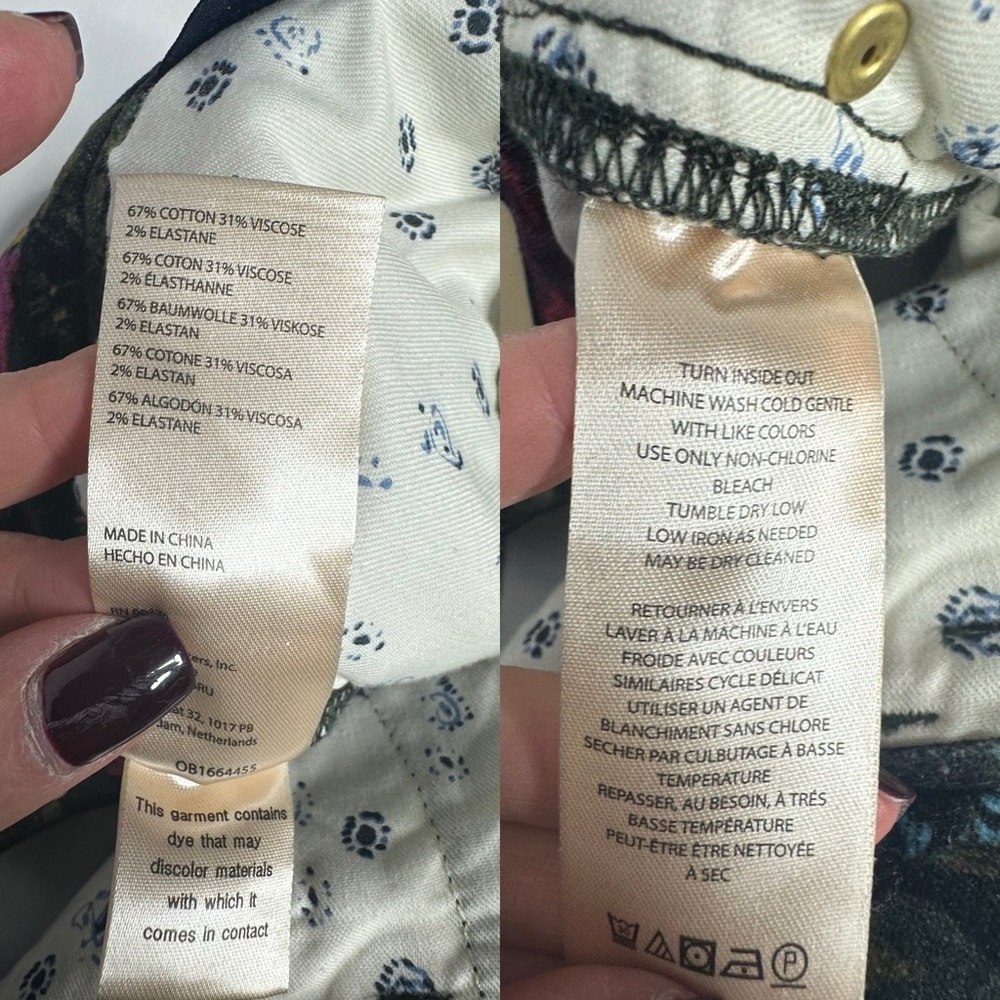 NWT Anthropologie Pilcro Velvet Floral Stretch Jeans 25 - Picture 15 of 16